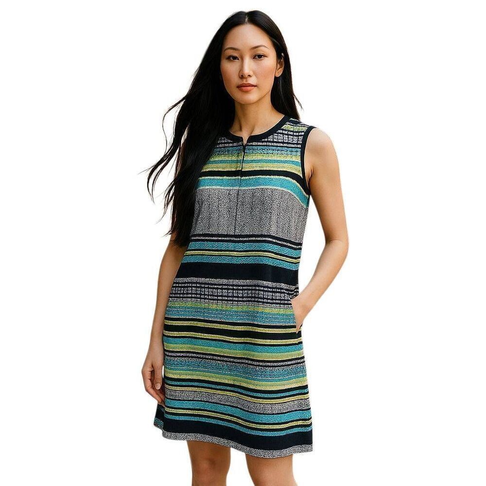 CYNTHIA ROWLEY LIGHT WEIGHT STRIPED SHIFT DRESS